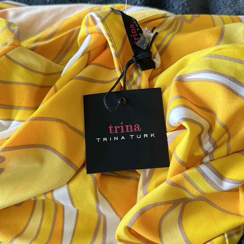 NWT TRINA TURK Vinet Floral Print Minidress In Sea Anemone Yellow Multi - Image 8