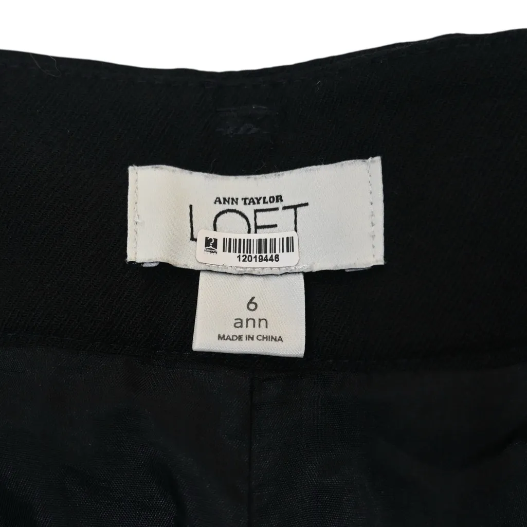 LOFT Women's 6 'Ann' Lined Wool Pant in Black - Image 9