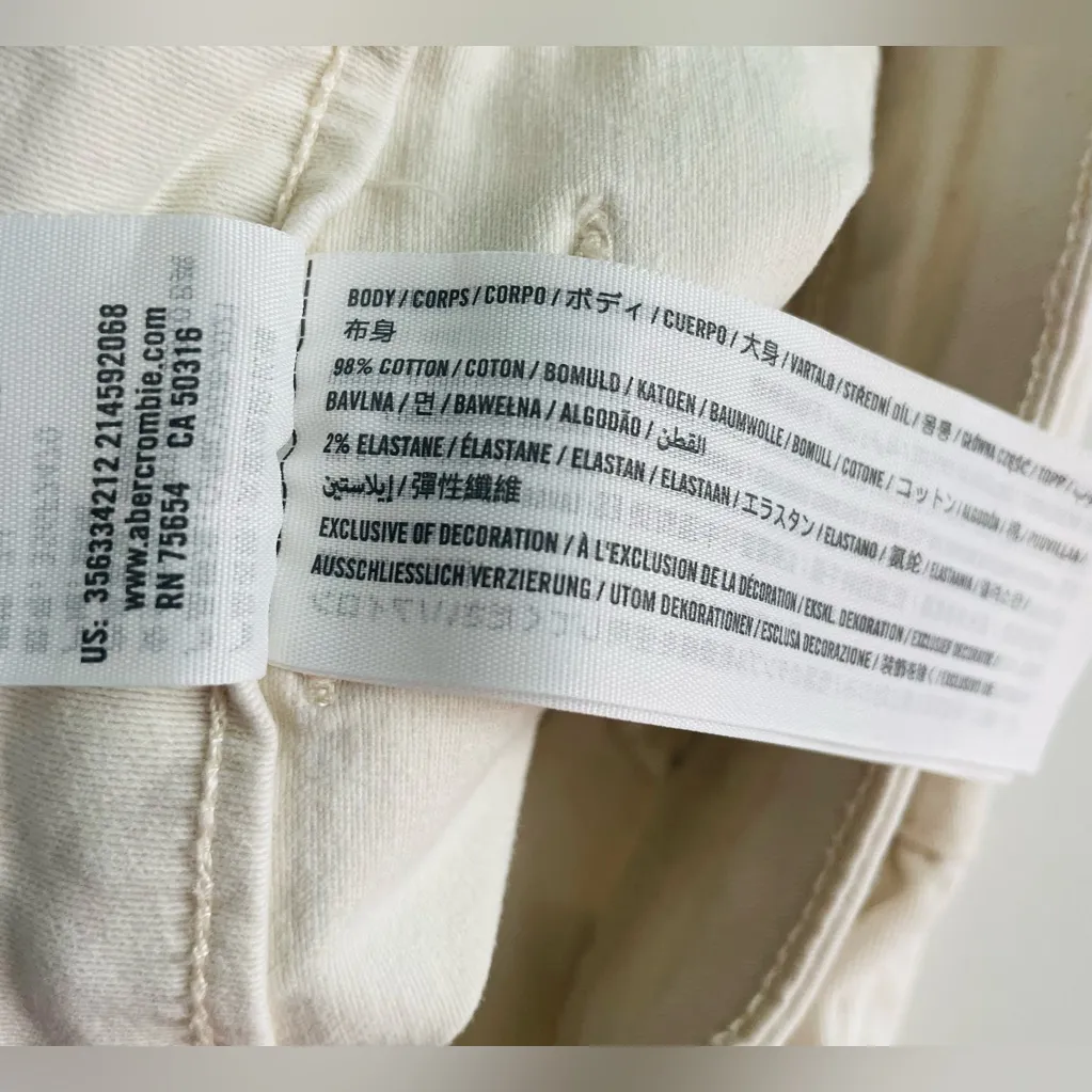 Hollister High-Rise Utility Dad Pants - Beige Cargo Straight Leg - Image 8