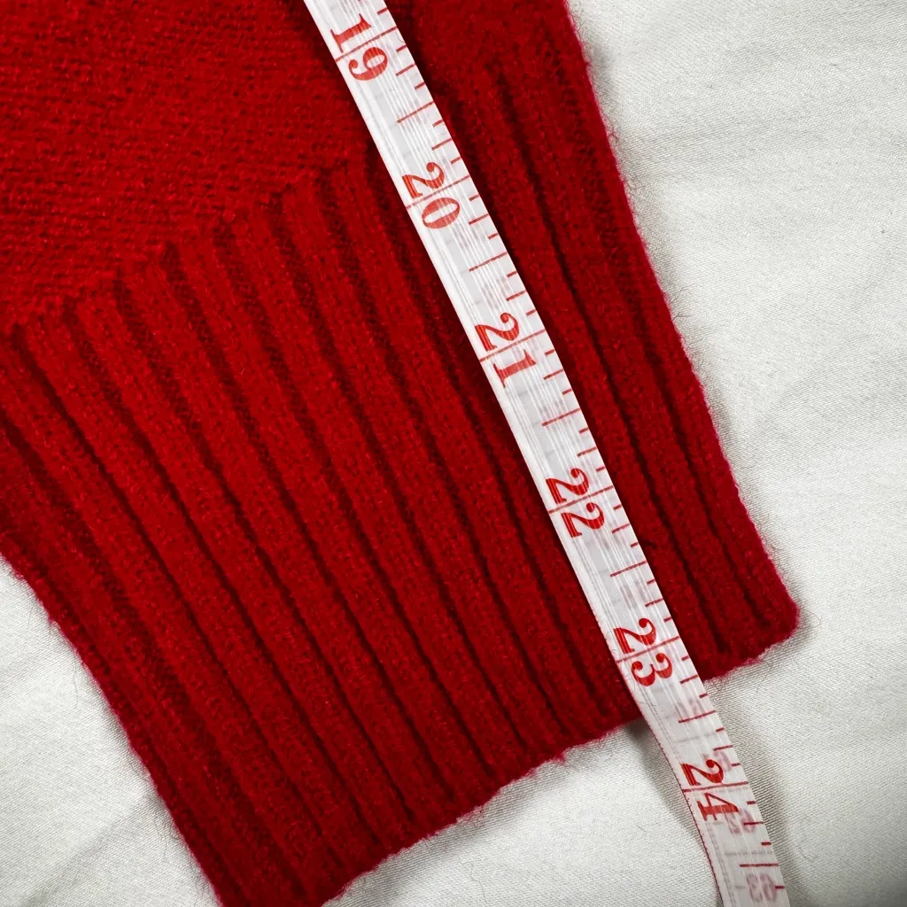 Red Cable Knit Sweater Valentines Day Rhinestone Embellished Sz S KARL LAGERFELD - Image 7