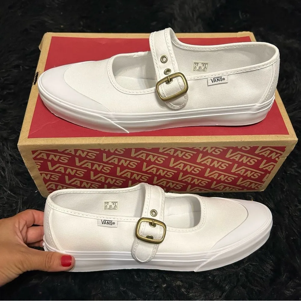 VANS Mary Jane white shoes sneakers women’s 8.5 new - Image 7