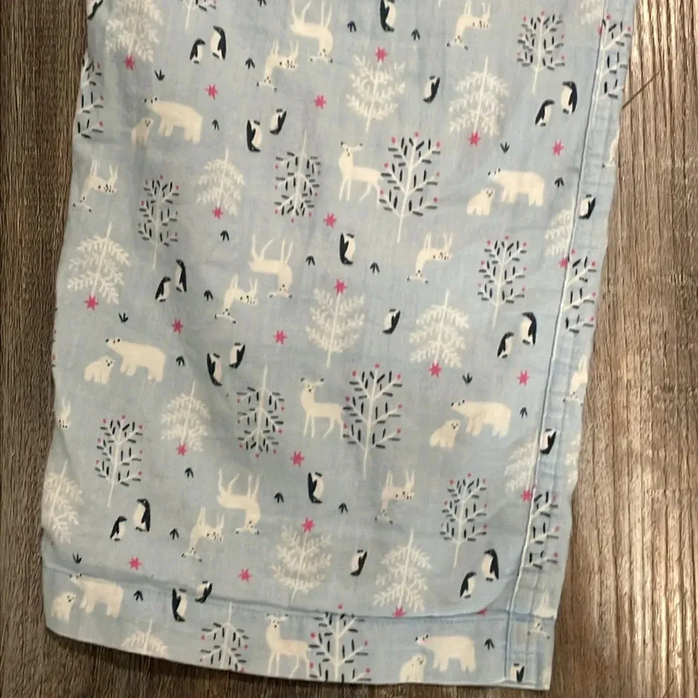 J. Crew Blue Penguin & Polar Bear Flannel PJ Pants size XS - Image 5
