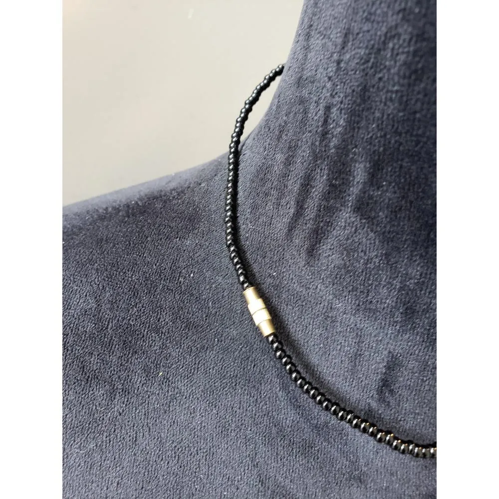 Women's Tribal Beaded Necklace Square Animal Print Beads Magnetic Clasp Gold - Image 6