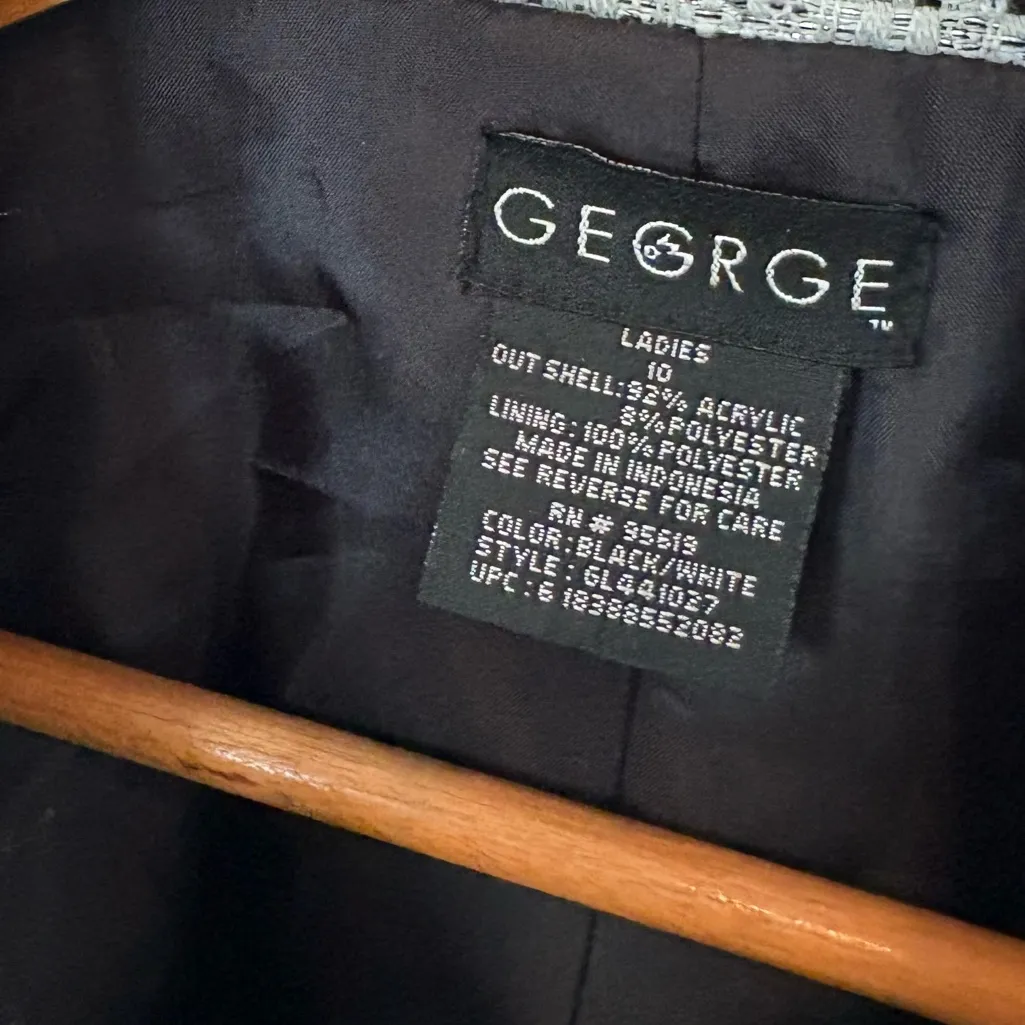George White‎ And Black Patterned Blazer Size 10 - Image 6