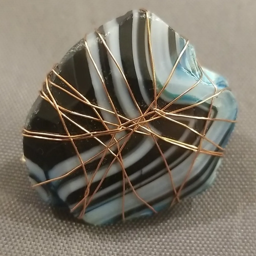 💕VANESSA MOONEY💕 Brazilian Agate Wire Wrap Ring - Image 2