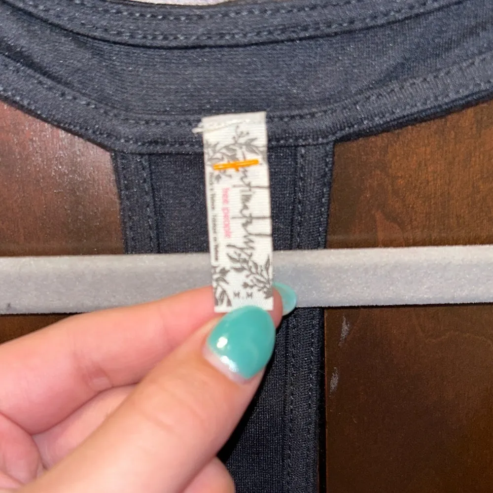 Intimately Free People Button Front Black Cropped Tank Top Medium - Image 2