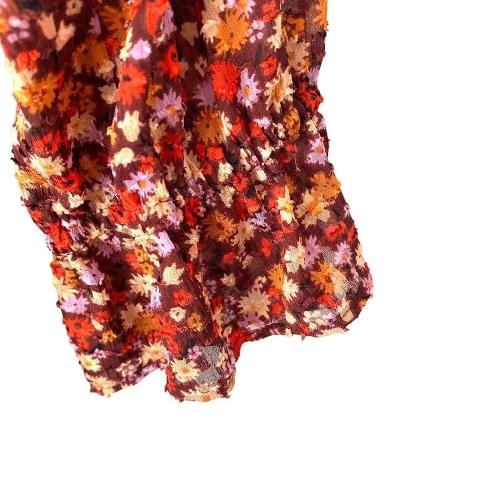 Madewell Long Sleeve Crossover Midi Dress Clipdot Spring Prairie Size medium - Image 5