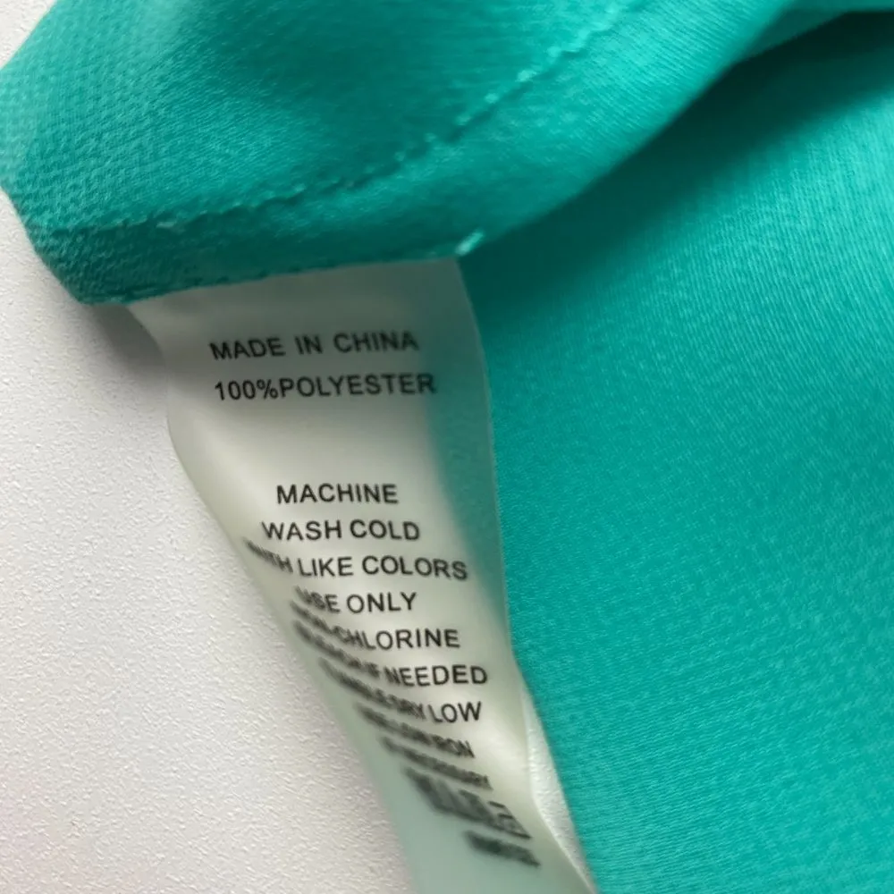 Vince Camuto Turquoise Side Slant Layer Tank Blouse Size S - Image 7