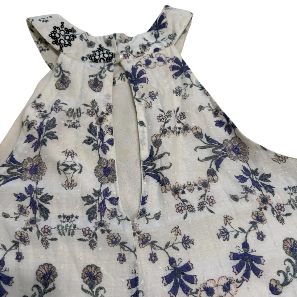 Blue Rain Ivory Floral Sleeveless Halter Dress - Image 5