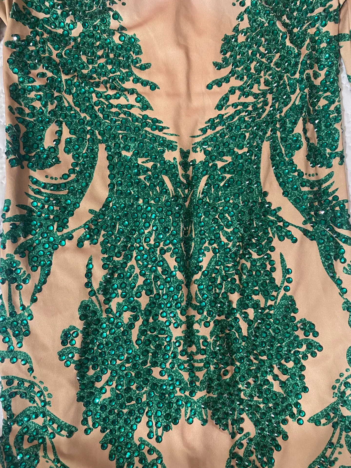 Green Sexy Jeweled Bodycon Costume Dress Size L - Image 4