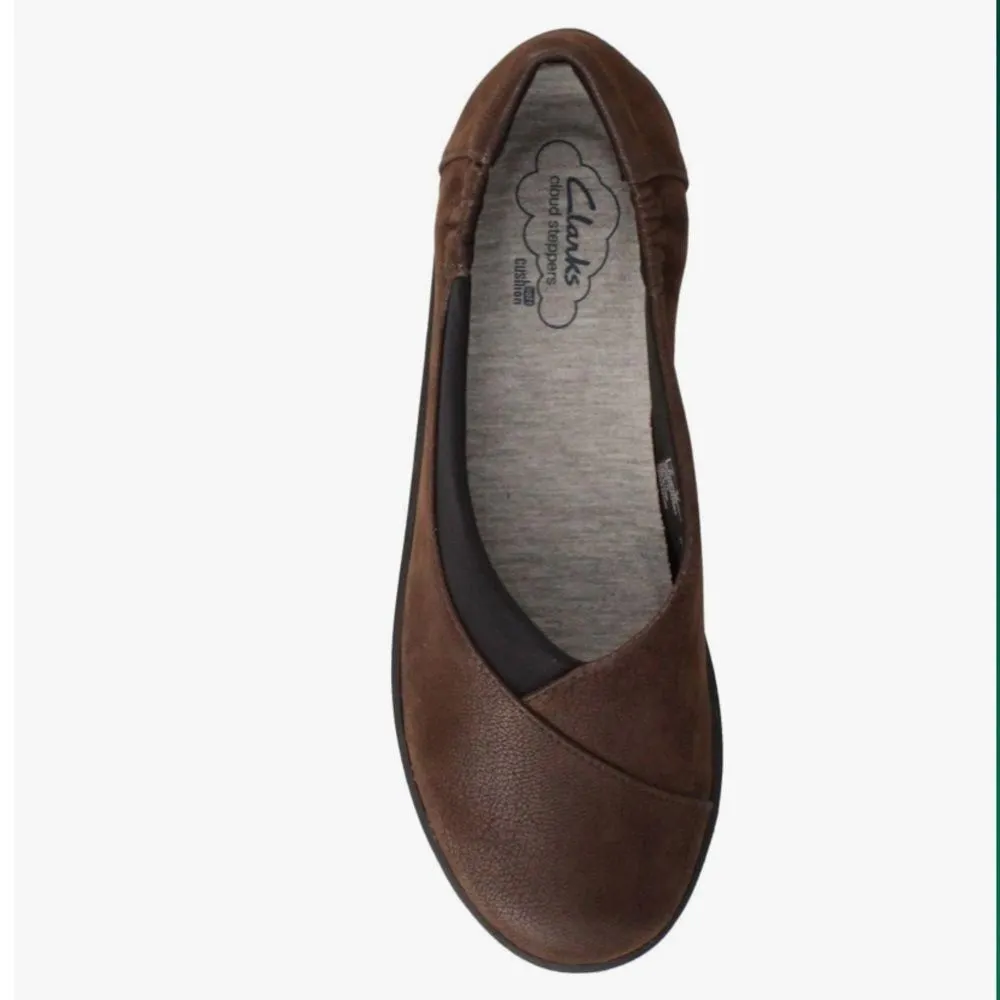 CLARKS Cloudsteppers Sillian Jetay Comfort Shoes Womens 7 Round Toe Flats Work - Image 4