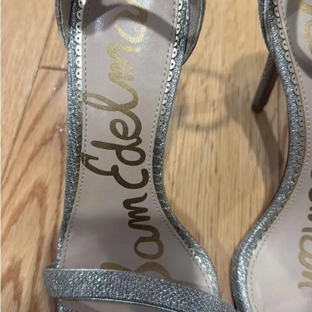 Sam Edelman Silver Glitter Heels with Transparent Panels - Image 3