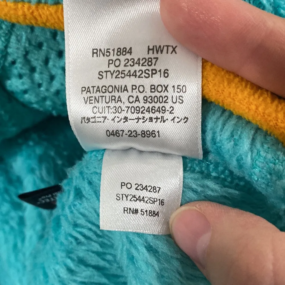 Patagonia Retool snap-T fleece pullover soft shell jacket turquoise orange sz XS - Image 15