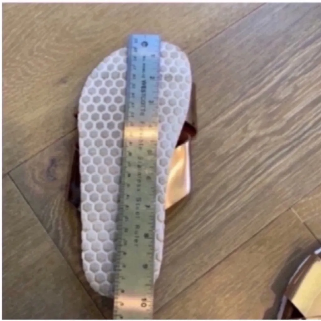 ASOS Metallic Rose Slide Sandals - Image 8