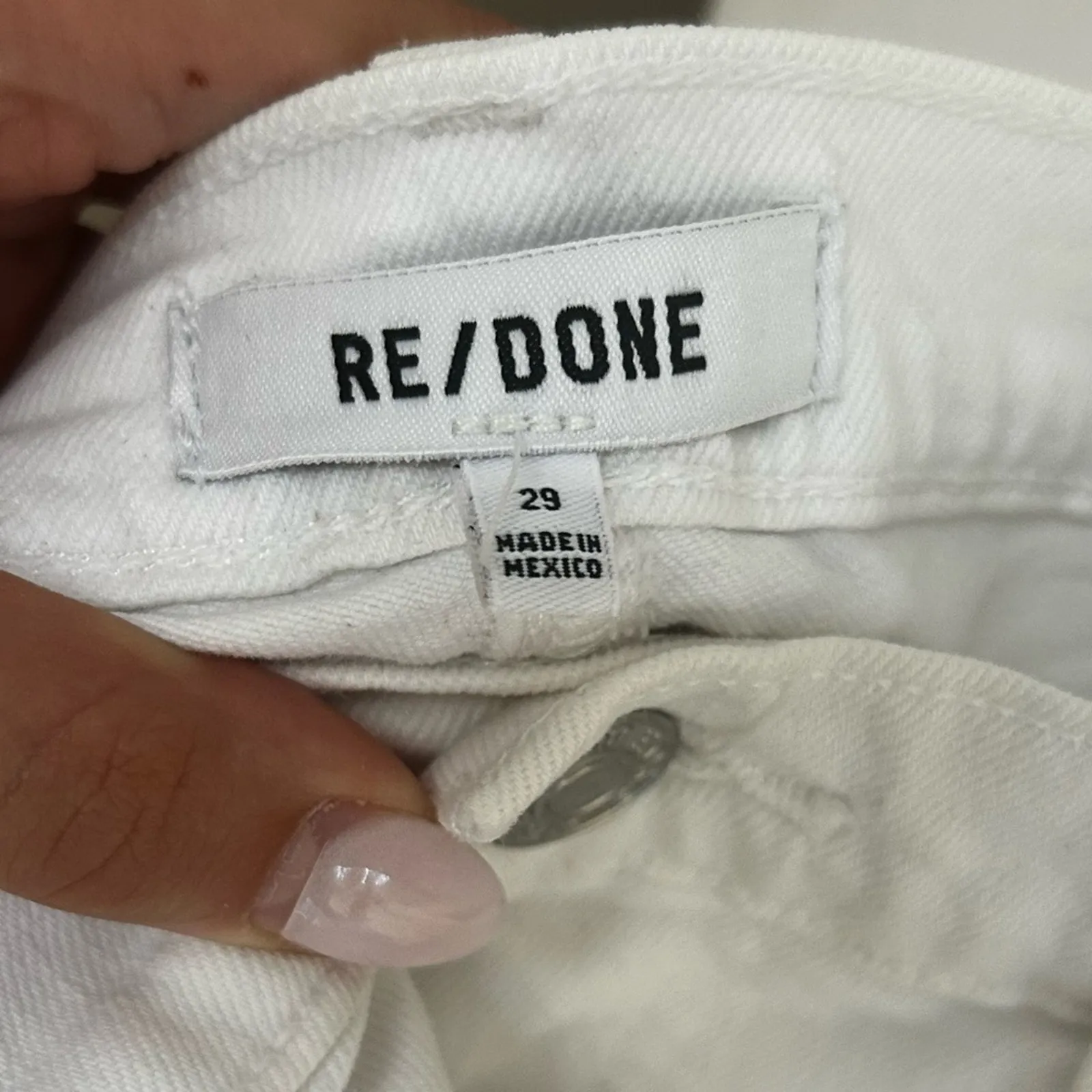 Re/Done 70s High Waisted Crop Boot Jeans White Size 29 Gently Used Quiet Luxury - Image 4