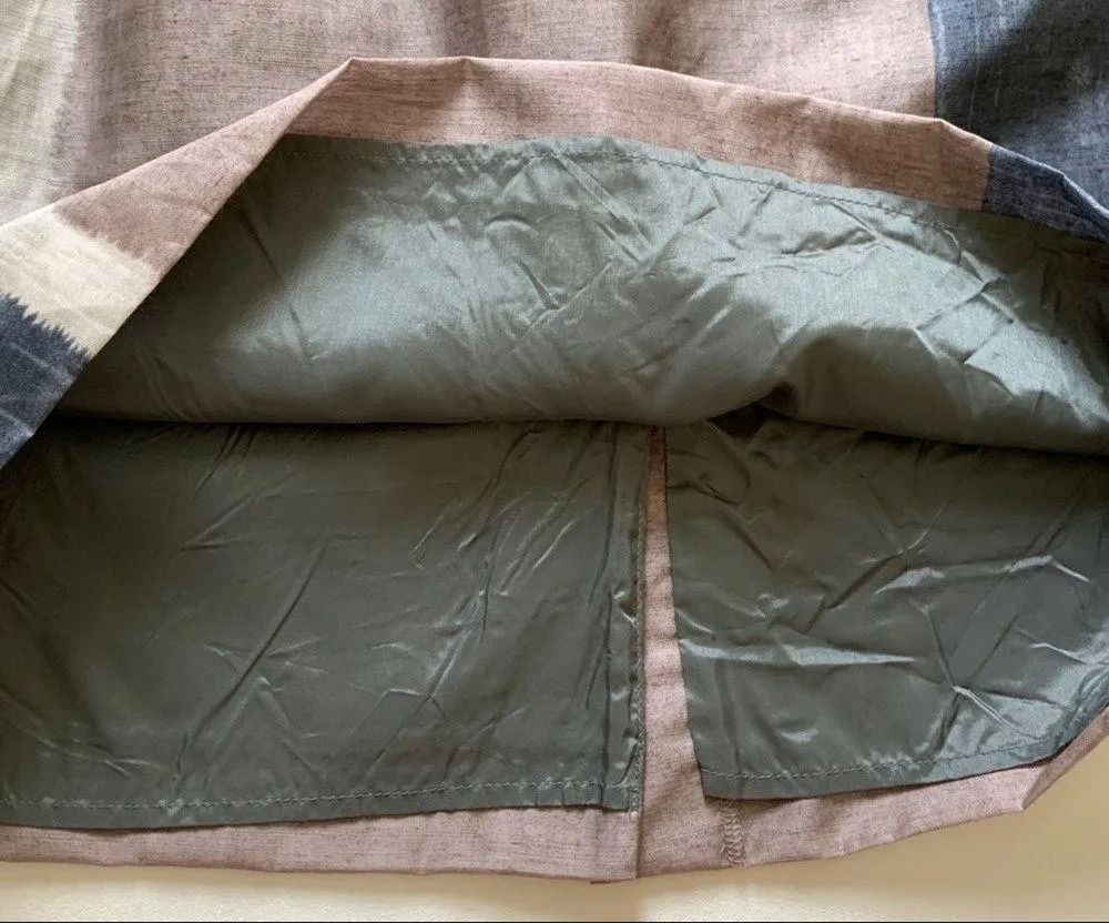 LOFT Skirt Blue Gray Taupe Colorblock Pencil Above Knee Career Skirt Size 14 - Image 6