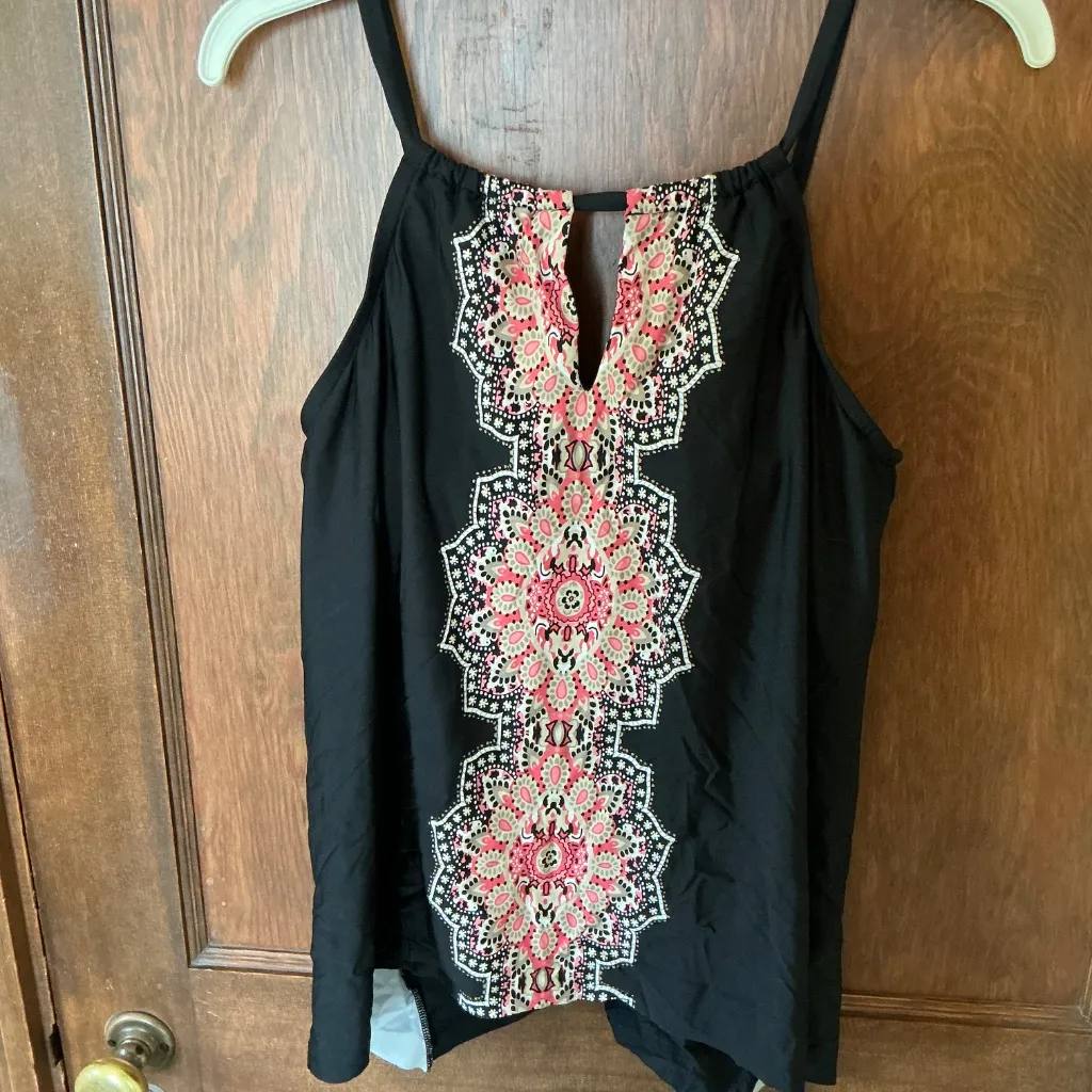 Miraclesuit High Neck Peephole Tankini Top in Mandala Sz 8 EUC - Image 6