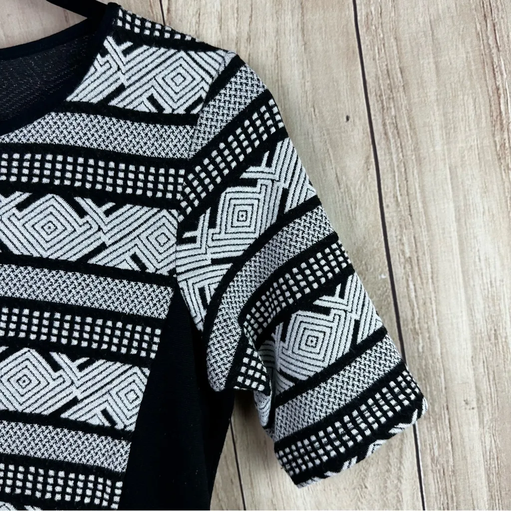 Wallis Monochrome Tribal Print Mini Dress Black Size M - Image 4