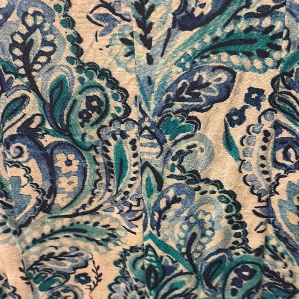 Croft & Barrow Teal and White Paisley Midi Dress - Image 7