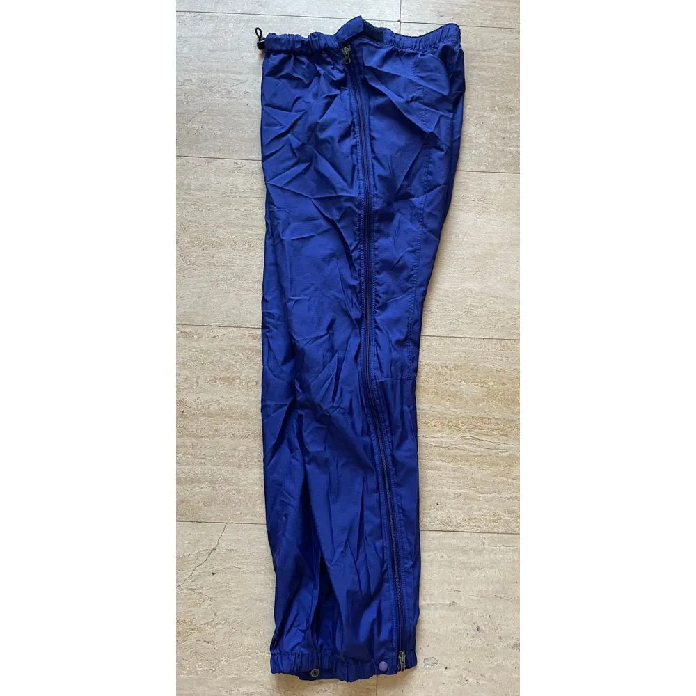 Vintage Patagonia women Blue Waterproof windbreaker Track Pants w Side Zippers M - Image 7