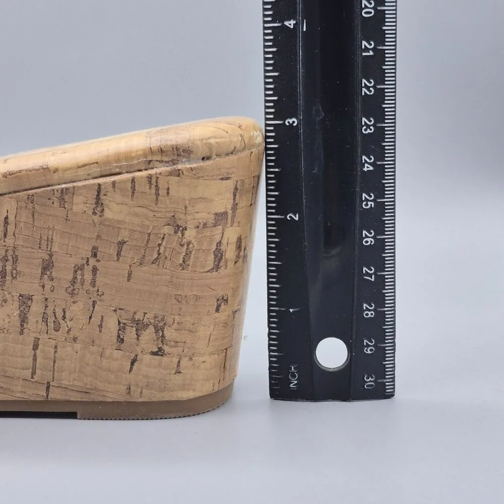 Avenue Ladies 10W Striped Rainbow Slip On Wedges Cork Sandals - Image 6