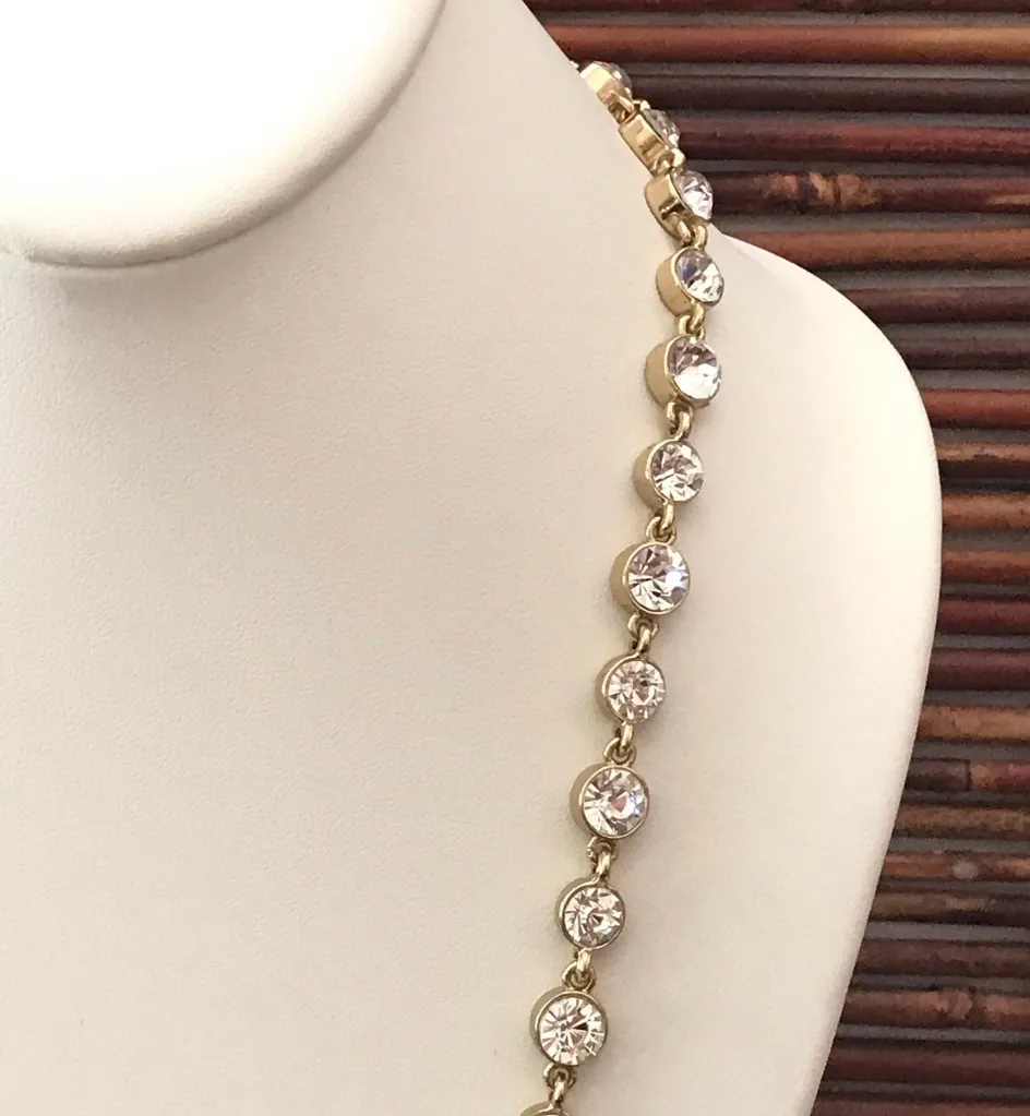 Chico's  Brûlée Crystal & Gold Tone Long Necklace - Image 2