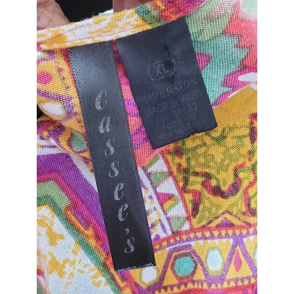 Cassee's Womens Multicolor 100% Rayon V Neck Sleeveless Long Maxi Dress Size XL - Image 7