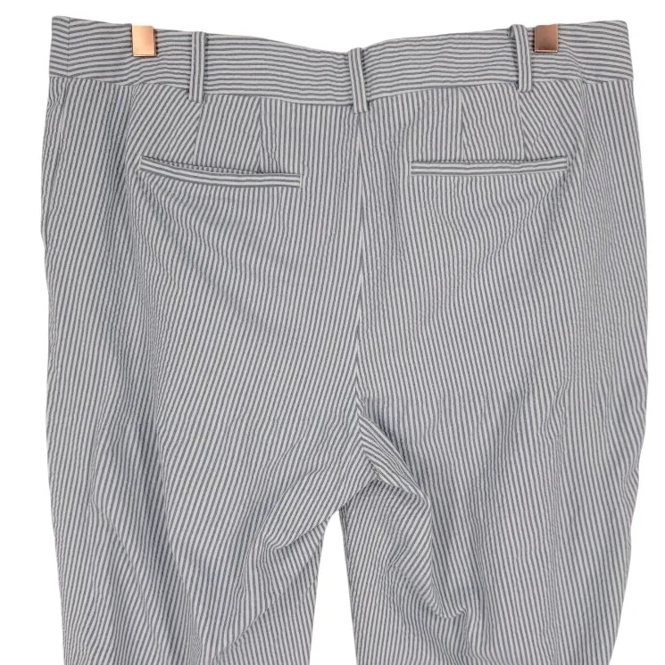 Talbots Lightweight Seersucker Striped Ankle Pants Size 8 Nautical Beachy Preppy - Image 5