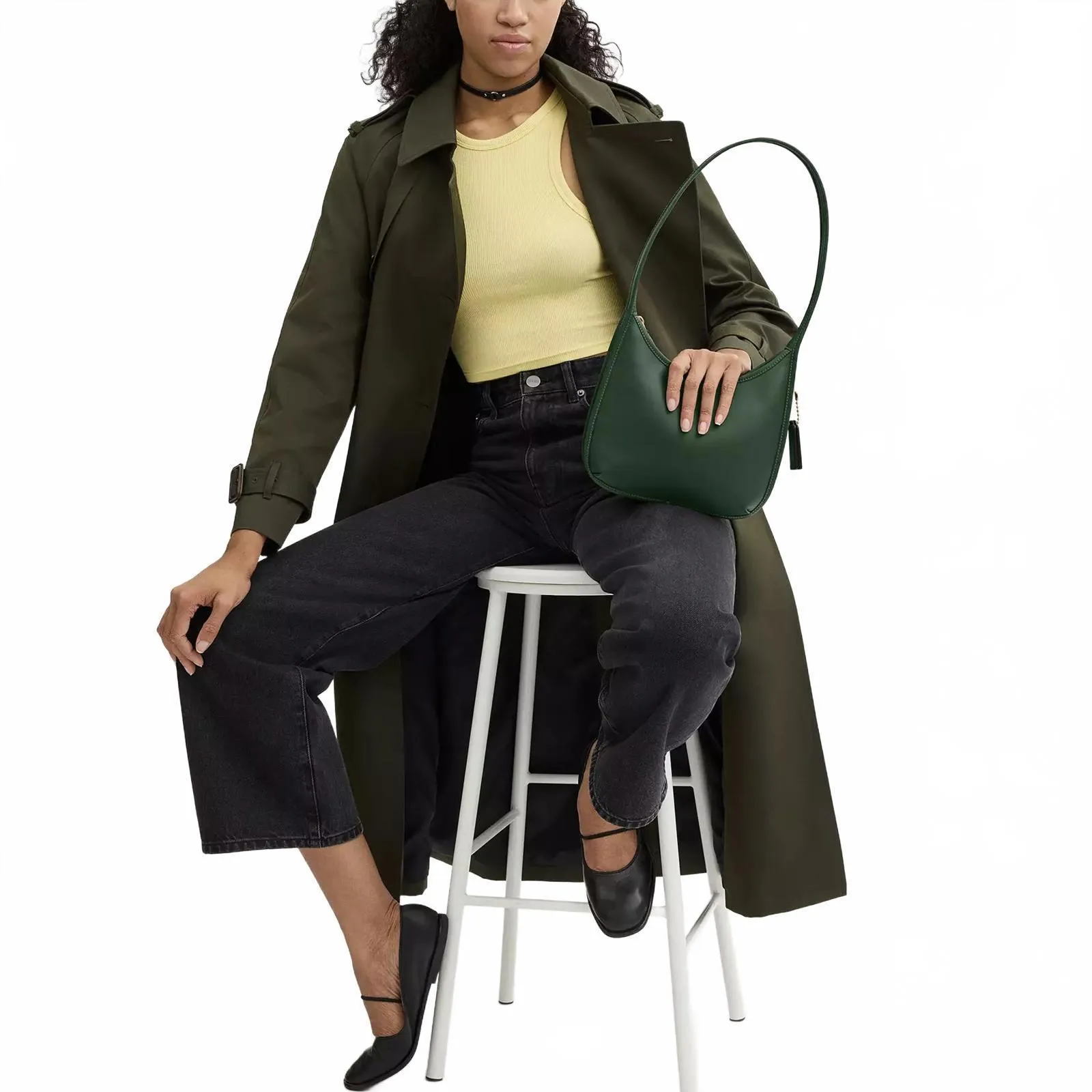 Coach Originals Curve Zip Bag Brass / Hunter Green NWT - Image 4