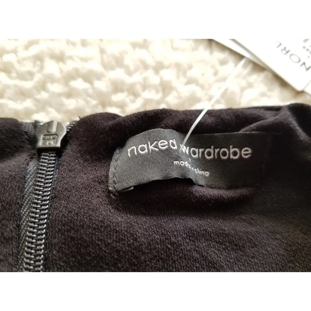 Naked Wardrobe Sleeveless Mock Neck Romper Zip Up Black Women's Size L - Image 4