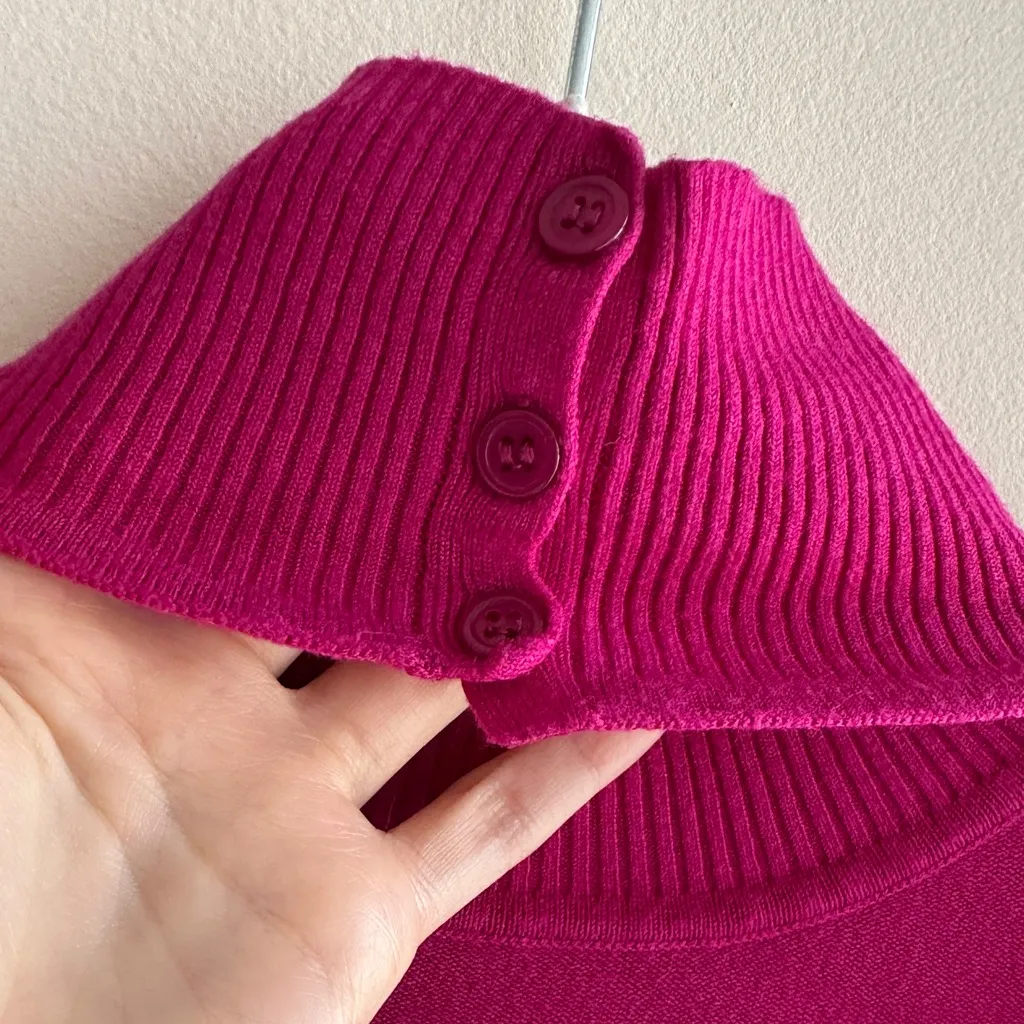 Express Design Studio Fuchsia Keyhole Back Mockneck Sweater, Size XS - Image 16