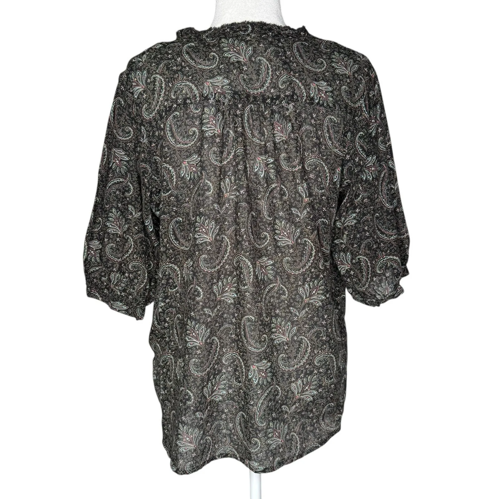 Ralph‎ Lauren Denim & Supply S Lace Up Top Boho Peasant Gypsy Blouse - Image 4