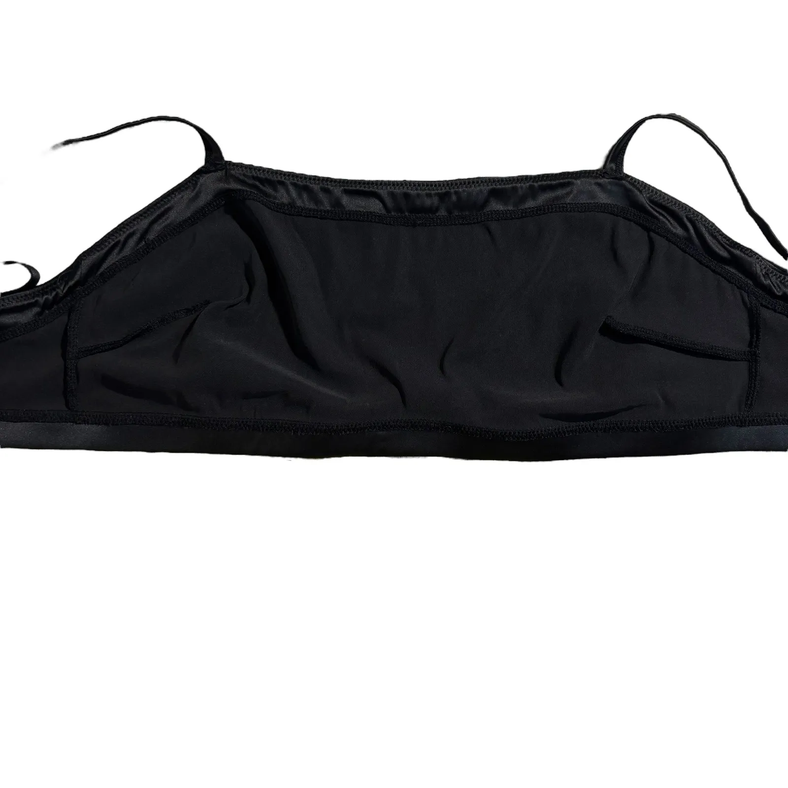 Aerie Black Bandeau Bra Top Unpadded Adjustable Straps‎ Medium - Image 4