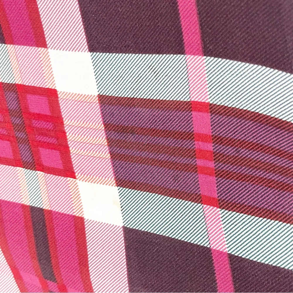 EQUIPMENT 100% Silk Plaid Lightweight Long Sleeves Button Up Blouse, Size Small - Image 5