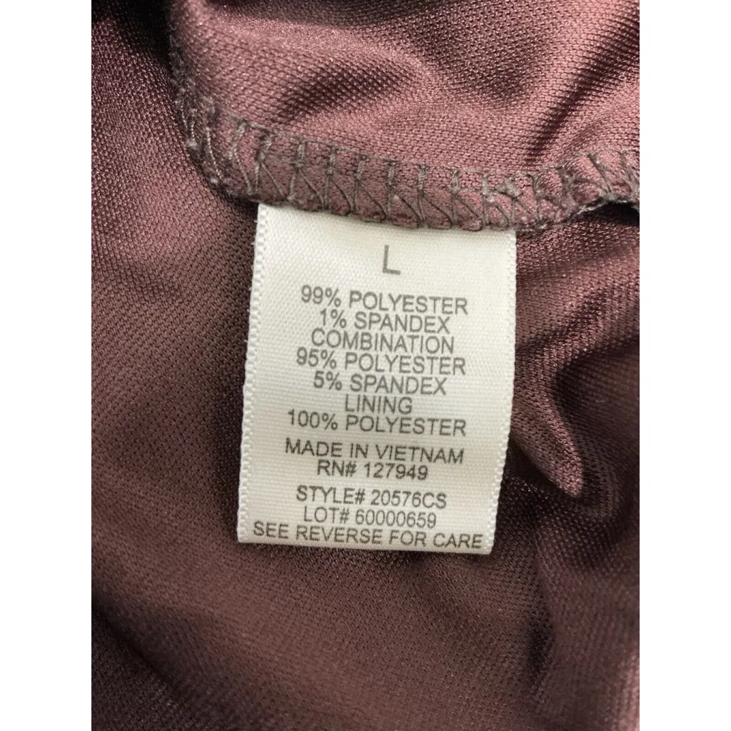 Womans Emma & Michelle Large Brown Pullover Lined Swing Dress Sheer Sleeves - Image 4