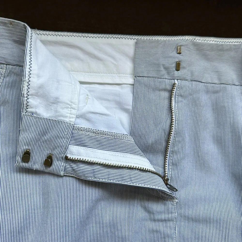 L.L Bean White And Blue Strip Summer  Midi Skirt SZ 6 Front And Back Poc… - Image 9