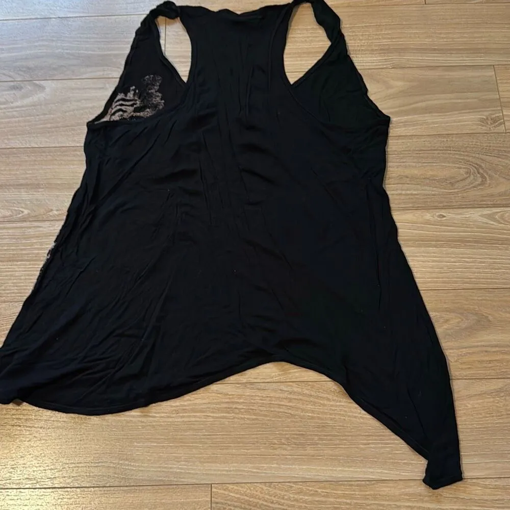 Romeo and Juliet Couture Black Flowy Tank Top Size Large - Image 7