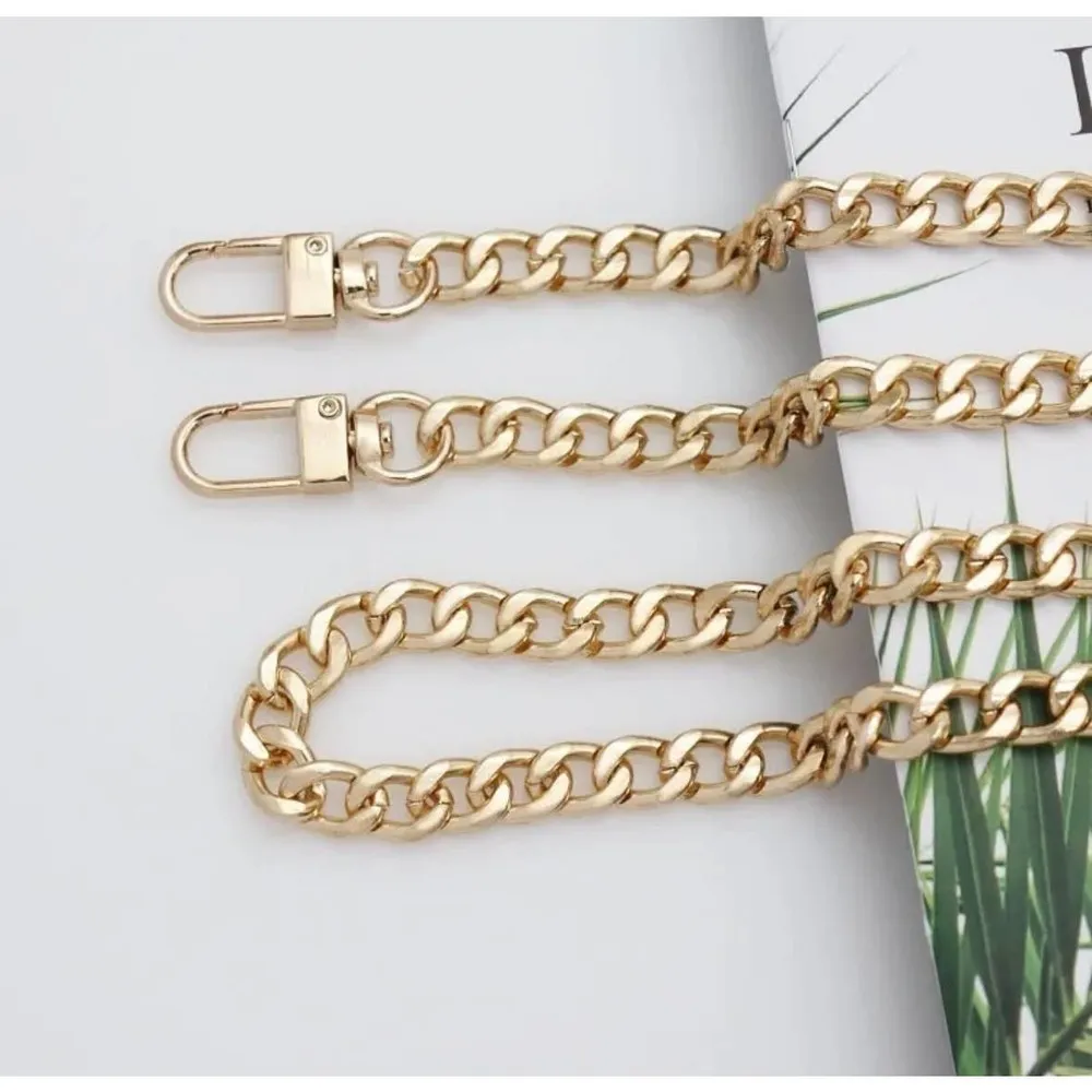 NIB Purse Chain Strap Shoulder Crossbody Replacement Straps with Metal Buckles Gold - Image 3