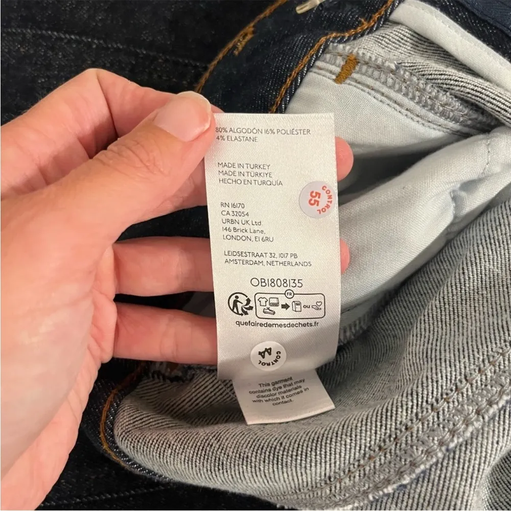 ANTHROPOLOGIE Pilcro High Rise Front Seam Straight Leg Jeans Dark Wash Size 28 - Image 7