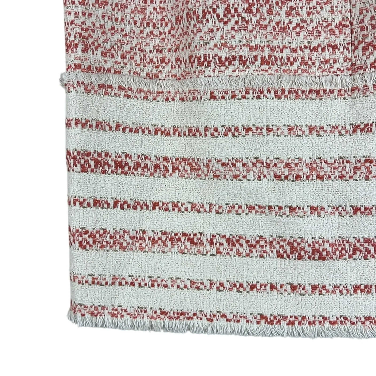 NWT Etcetera Skirt Womens 8 Red White Cotton Tweed Mini Metallic Old Money Twee - Image 2