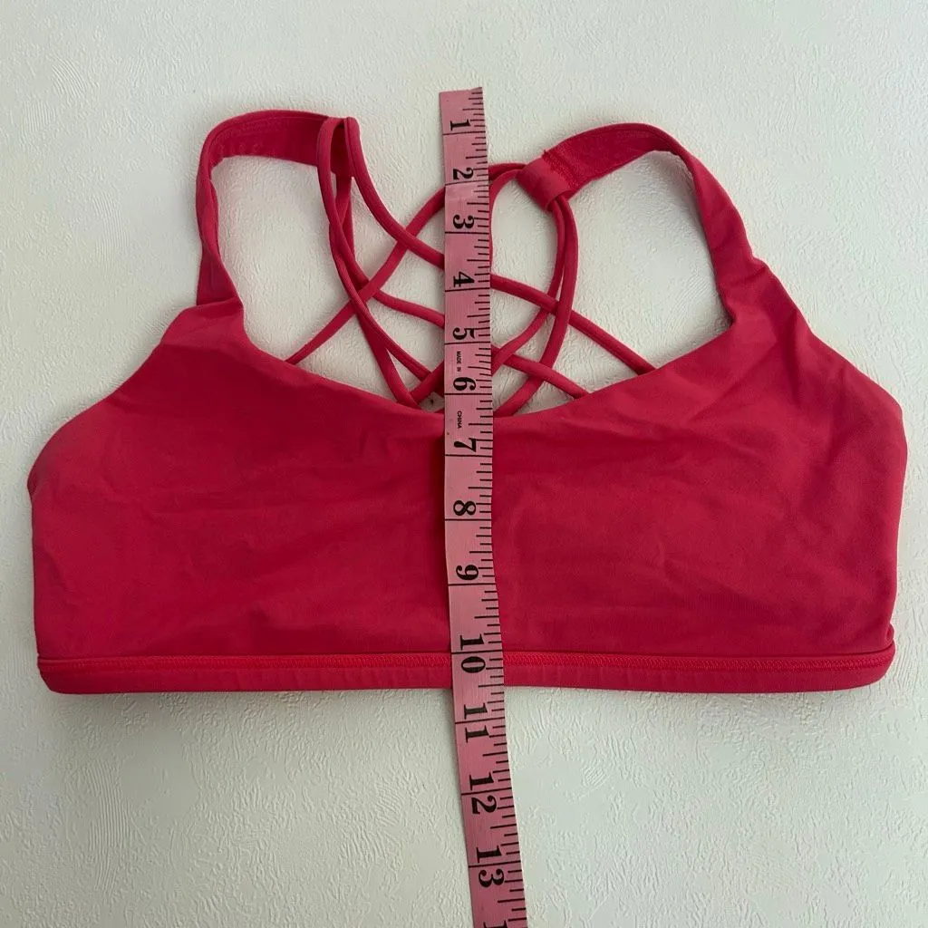 Lululemon Pink Criss Cross Back Sports Bra Women’s Medium Strappy Athletic Yoga - Image 4