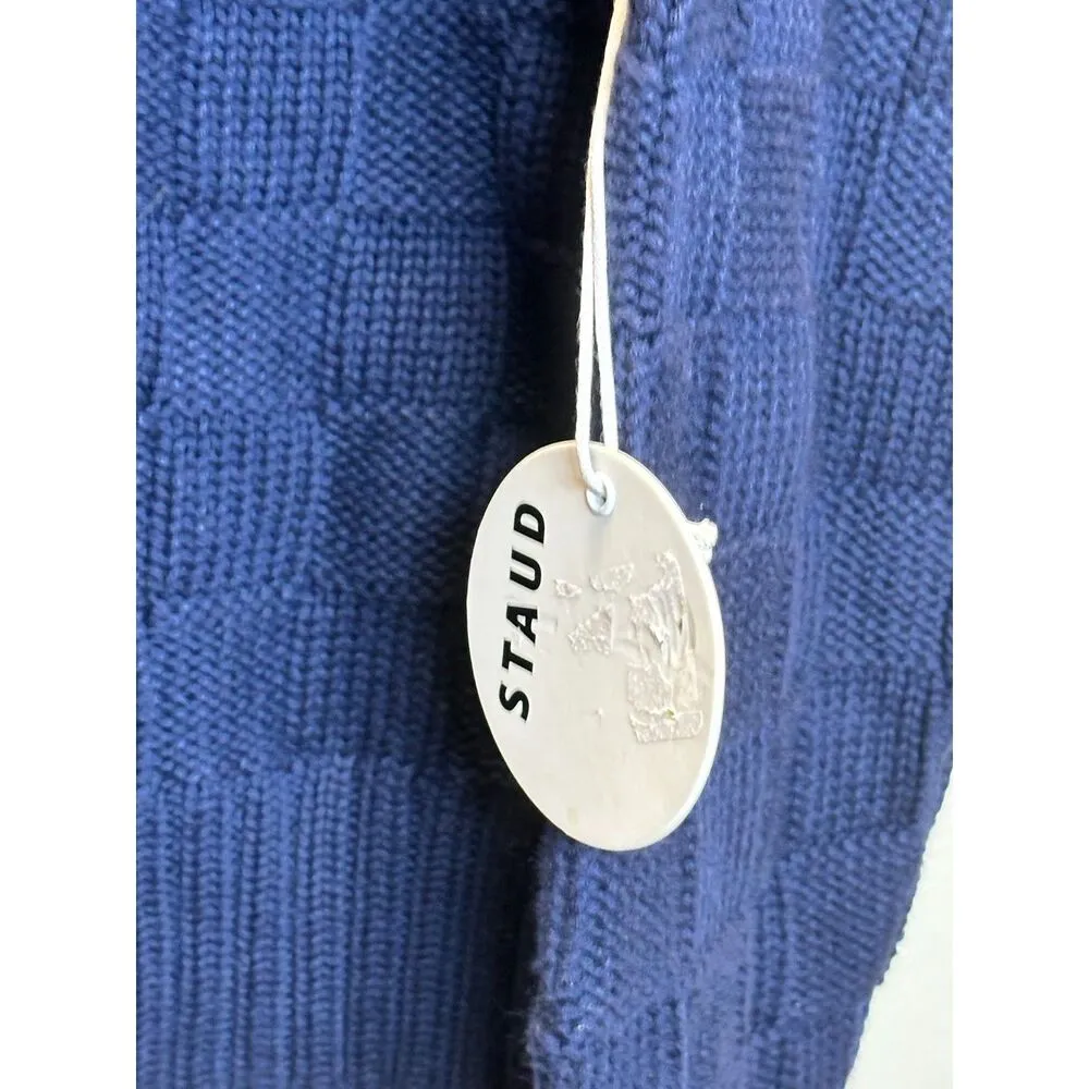 Staud Women's Size XL Navy Rockey Cold Shoulder Turtleneck Sweater NWT - Image 9