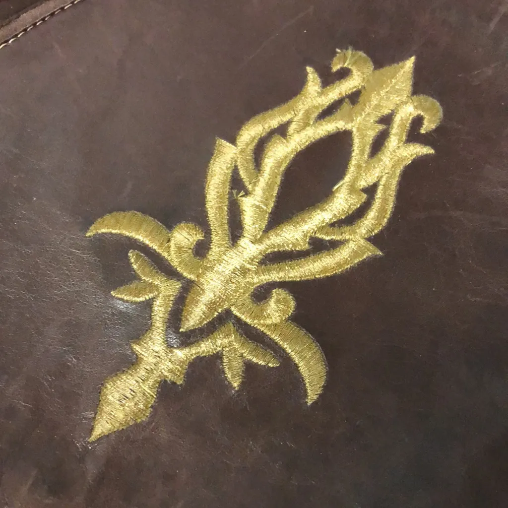 Vtg Pierre Mishael of California La Bon Bag Leather Crossbody Bag w/‎ embroidery Brown - Image 3