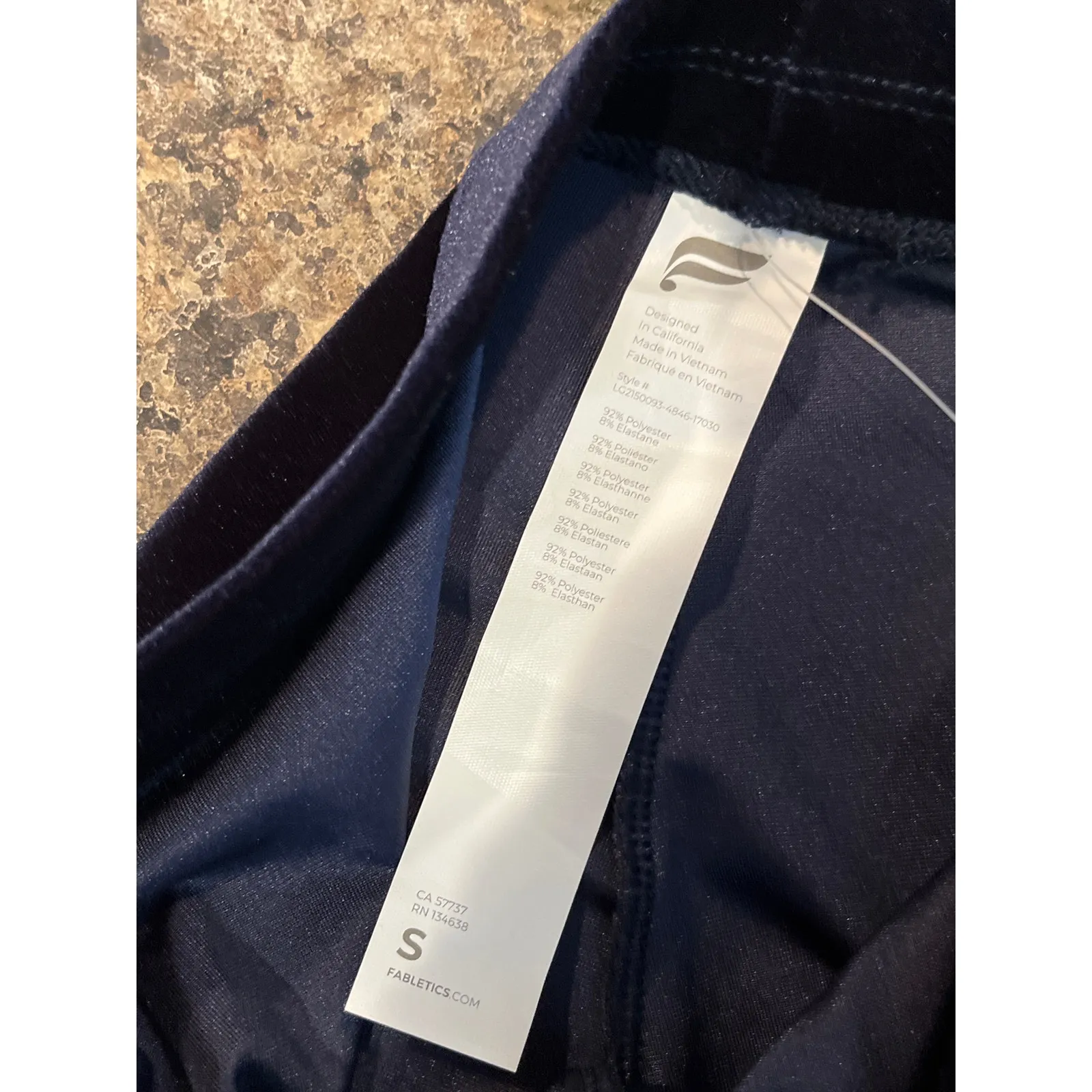 Fabletics NEW Emma Velour Leggings Small High Waist Dark Blue - Image 5