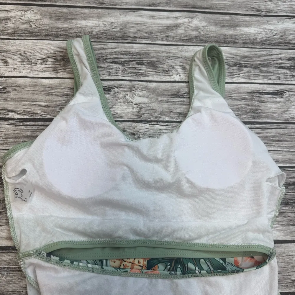 Unbranded Women's One Piece Bathing Swim Suit S SM Small Cutout Tropical Green - Image 8