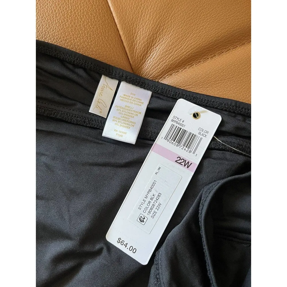 NWT Anne Cole Plus Solid Classic Black Modest Swim Skirt Skort Size 22w - Image 8