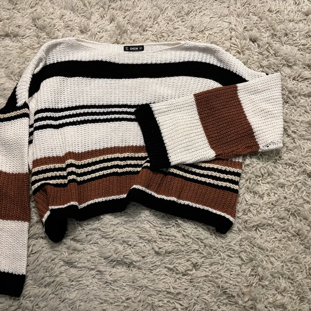 SHEIN Multicolor Striped Knit Sweater Size S - Image 6