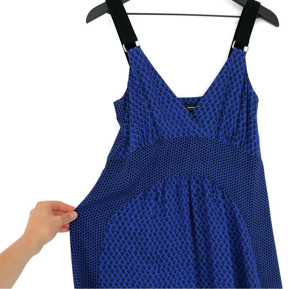 PROENZA SCHOULER Cami Long Floral Block Print Crepe De Chine Silk Dress Blue 2 - Image 3