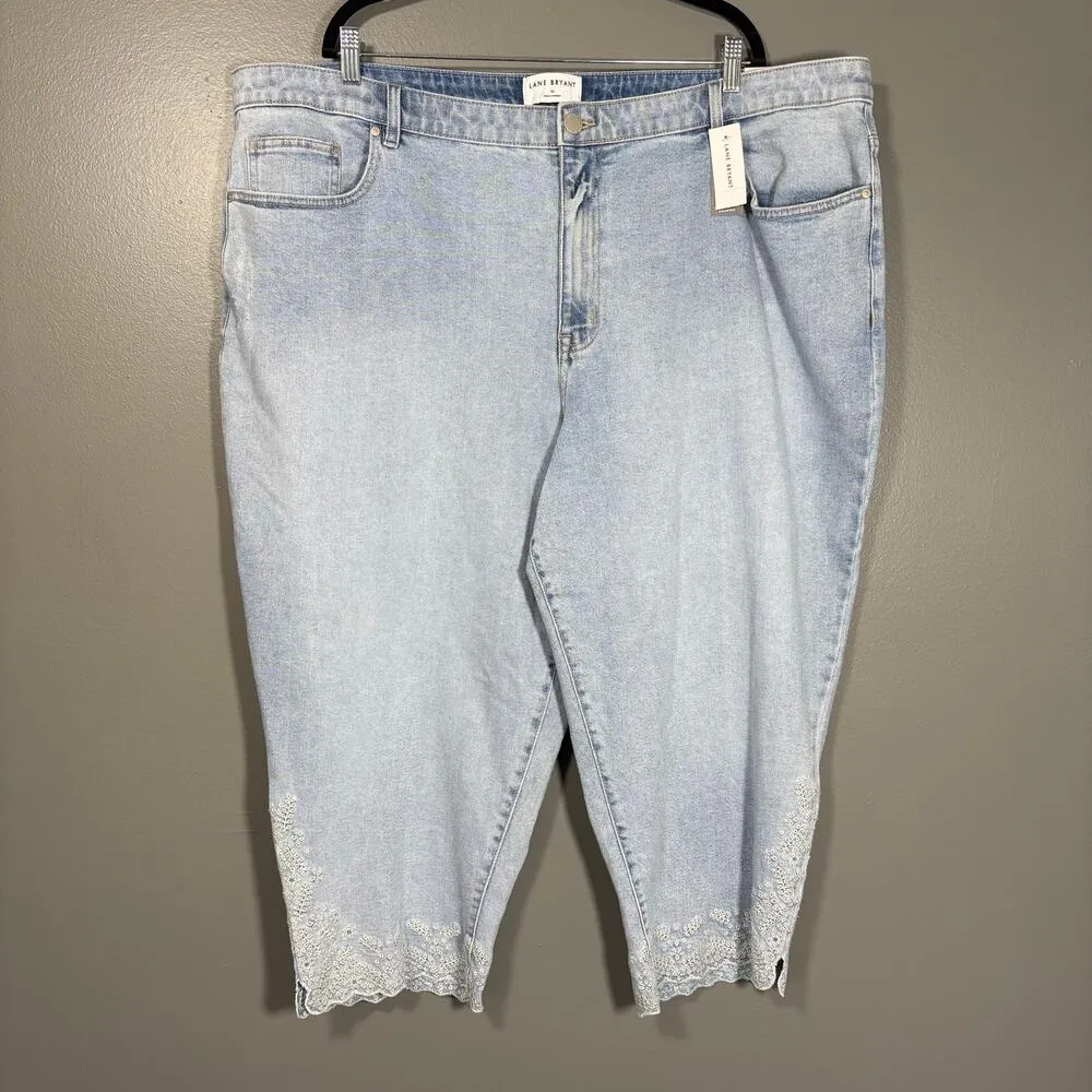 Lane Bryant NWT Coquette Embroidered Boyfriend Capri Jeans - 26 - Women's Plus - Image 2
