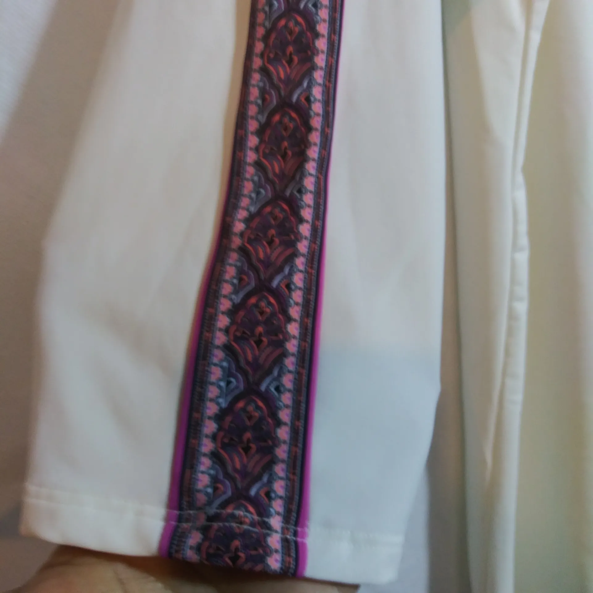 Soft Surroundings Avisa UPF Stretchy Swim Cover Up White Aztec Trim Size L - Image 4